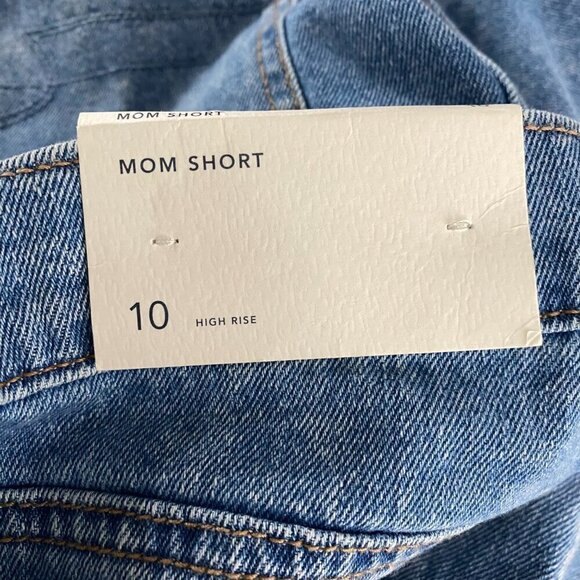 American‎ Eagle Mom Shorts Size 10 Denim High Rise Cuffed Blue NWT SS-1483 - Picture 8 of 10
